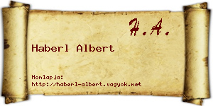 Haberl Albert névjegykártya